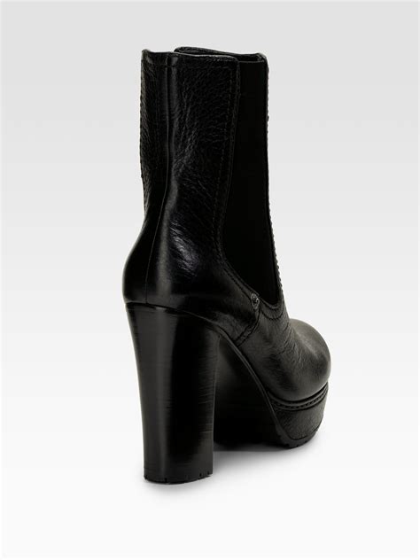 prada leather lug sole platform ankle boots|Prada ankle boots for women.